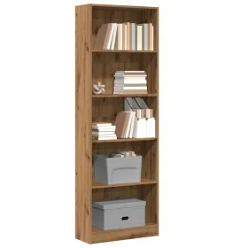 Estantería de madera de ingeniería roble artesanal 60x24x176 cm by , Bookcases and shelves - Ref: Foro24-857829, Price: 74,45...