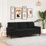 Sofá de 3 plazas con cojines terciopelo negro 180 cm von , Sofas - Ref: Foro24-3278234, Preis: 275,21 €, Rabatt: %