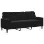Sofá de 3 plazas con cojines terciopelo negro 180 cm von , Sofas - Ref: Foro24-3278234, Preis: 275,21 €, Rabatt: %