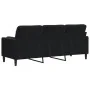 Sofá de 3 plazas con cojines terciopelo negro 180 cm von , Sofas - Ref: Foro24-3278234, Preis: 275,21 €, Rabatt: %