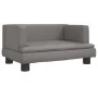 Sofá para niños de cuero sintético gris 60x40x30 cm de , Mobiliario para bebés y niños pequeños - Ref: Foro24-3196327, Precio...