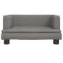 Sofá para niños de cuero sintético gris 60x40x30 cm de , Mobiliario para bebés y niños pequeños - Ref: Foro24-3196327, Precio...