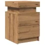 Mesilla de noche con LED madera marrón roble 35x39x55 cm de , Mesitas de noche - Ref: Foro24-857656, Precio: 70,53 €, Descuen...