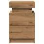 Mesilla de noche con LED madera marrón roble 35x39x55 cm de , Mesitas de noche - Ref: Foro24-857656, Precio: 70,53 €, Descuen...