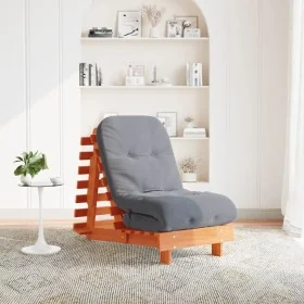 Futón sofá cama con colchón madera maciza marrón 60x206x11 cm de , Futones - Ref: Foro24-846748, Precio: 187,38 €, Descuento: %