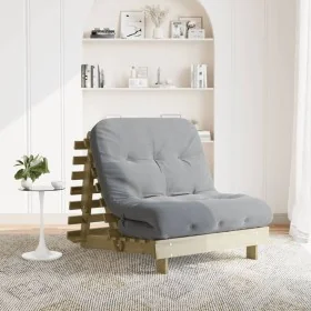 Futón sofá cama con colchón madera impregnada pino 80x206x11 cm de , Futones - Ref: Foro24-846760, Precio: 199,34 €, Descuent...