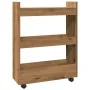 Carro de almacenaje estrecho 3 niveles madera roble artisian de , Carros de cocina y comedor - Ref: Foro24-855258, Precio: 57...