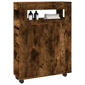 Armario de baño estrecho con ruedas madera roble ahumado von , Schließfächer und Lagerschränke - Ref: Foro24-855272, Preis: 1...