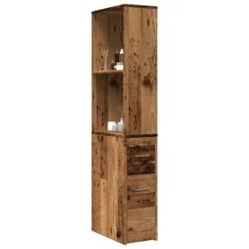 Armario de baño estrecho con ruedas madera envejecida by , Lockers and storage cabinets - Ref: Foro24-855302, Price: 94,65 €,...