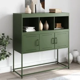 Aparador de acero laminado en frío verde oliva 100,5x39x107 cm by , Sideboards - Ref: Foro24-846594, Price: 137,65 €, Discoun...