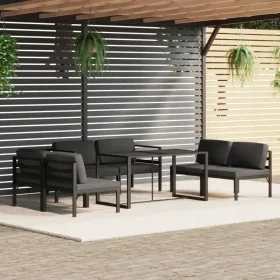 Set muebles de jardín 7 pzas y cojines aluminio gris antracita de , Conjuntos de jardín - Ref: Foro24-3115921, Precio: 1,00 €...