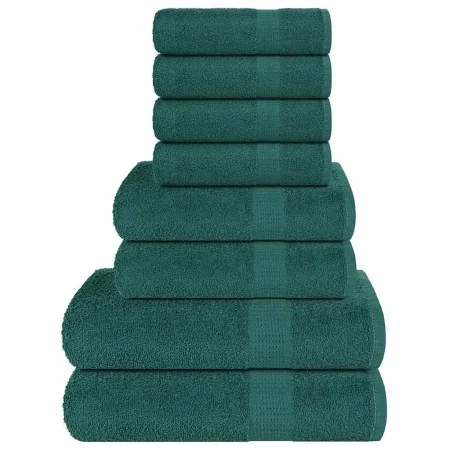 Juego de toallas 8 piezas 100% algodón verde 360 gsm de , Toallas de baño y manoplas - Ref: Foro24-137069, Precio: 38,53 €, D...