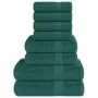 Juego de toallas 8 piezas 100% algodón verde 360 gsm de , Toallas de baño y manoplas - Ref: Foro24-137069, Precio: 38,53 €, D...