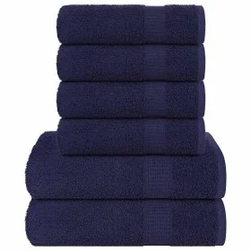 Juego de toallas 6 piezas 100% algodón azul marino 360 gsm de , Toallas de baño y manoplas - Ref: Foro24-137083, Precio: 35,5...