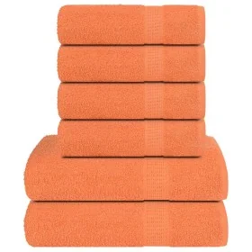 Juego de toallas 6 piezas 100% algodón naranja 360 gsm de , Toallas de baño y manoplas - Ref: Foro24-137088, Precio: 37,36 €,...