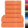 Juego de toallas 6 piezas 100% algodón naranja 360 gsm de , Toallas de baño y manoplas - Ref: Foro24-137088, Precio: 37,36 €,...