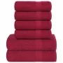 Juego de toallas 6 piezas 100% algodón burdeos 360 gsm de , Toallas de baño y manoplas - Ref: Foro24-137081, Precio: 35,55 €,...