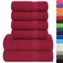 Juego de toallas 6 piezas 100% algodón burdeos 360 gsm de , Toallas de baño y manoplas - Ref: Foro24-137081, Precio: 35,55 €,...