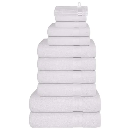 Juego de toallas 12 piezas 100% algodón blanco 360 gsm de , Toallas de baño y manoplas - Ref: Foro24-137095, Precio: 49,56 €,...