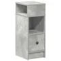 Mesilla de noche con cajón gris hormigón 25x31x66 cm de , Mesitas de noche - Ref: Foro24-858620, Precio: 58,38 €, Descuento: %