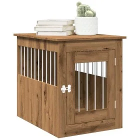 Jaula para perros madera ingeniería roble artesanal 55x75x65 cm de , Casetas para perros - Ref: Foro24-857640, Precio: 87,28 ...