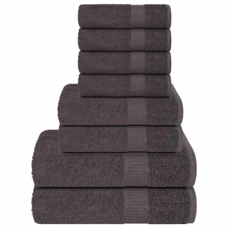 Juego de toallas 8 piezas 100% algodón antracita 360 gsm de , Toallas de baño y manoplas - Ref: Foro24-137062, Precio: 32,80 ...