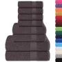 Juego de toallas 8 piezas 100% algodón antracita 360 gsm de , Toallas de baño y manoplas - Ref: Foro24-137062, Precio: 32,80 ...