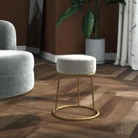 Hocker redondo gris claro terciopelo by , Folding stools and chairs - Ref: Foro24-340255, Price: 41,99 €, Discount: %