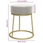 Hocker redondo gris claro terciopelo by , Folding stools and chairs - Ref: Foro24-340255, Price: 41,99 €, Discount: %