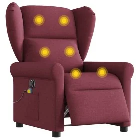 Sillón de masaje reclinable eléctrico tela rojo tinto by , Armchairs - Ref: Foro24-3303367, Price: 259,69 €, Discount: %