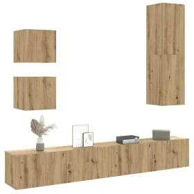 Mueble para TV de pared madera contrachapada artesanal 5 piezas de , Muebles TV - Ref: Foro24-3329000, Precio: 225,08 €, Desc...