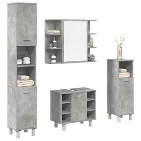 Juego muebles de baño 4 pzas madera contrachapada gris hormigón de , Muebles de baño - Ref: Foro24-3324850, Precio: 209,28 €,...