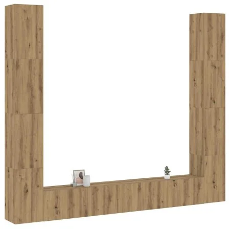 Muebles de TV de pared 6 uds madera ingeniería roble artesanal de , Muebles TV - Ref: Foro24-3328988, Precio: 358,20 €, Descu...
