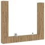Muebles de TV de pared 6 uds madera ingeniería roble artesanal de , Muebles TV - Ref: Foro24-3328988, Precio: 358,20 €, Descu...