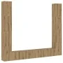 Muebles de TV de pared 6 uds madera ingeniería roble artesanal de , Muebles TV - Ref: Foro24-3328988, Precio: 358,20 €, Descu...