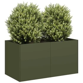 Jardinera de acero laminado en frío verde oliva 80x40x40 cm de , Maceteros y jardineras - Ref: Foro24-860671, Precio: 61,66 €...