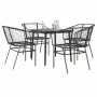 Juego de comedor jardín 5 piezas ratán sintético vidrio negro de , Conjuntos de jardín - Ref: Foro24-3334486, Precio: 319,75 ...