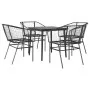 Juego de comedor jardín 5 piezas ratán sintético vidrio negro de , Conjuntos de jardín - Ref: Foro24-3334486, Precio: 319,75 ...