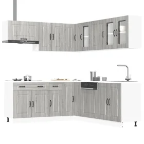 Mueble cocina Kalmar sonoma gris 11 pzas madera contrachapada by , Kitchen cabinets - Ref: Foro24-3314917, Price: 742,86 €, D...