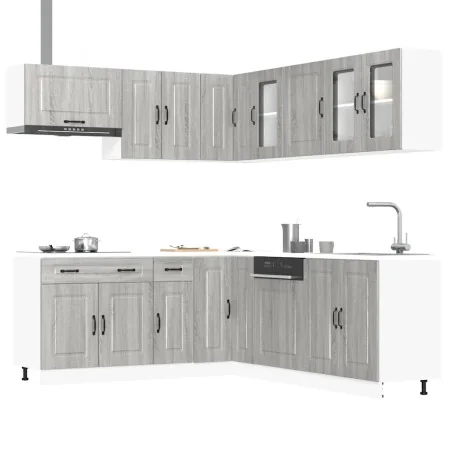 Mueble cocina Kalmar sonoma gris 11 pzas madera contrachapada by , Kitchen cabinets - Ref: Foro24-3314917, Price: 742,86 €, D...