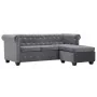 Sofá Chesterfield en L tapizado terciopelo gris 199x142x72 cm by , Sofas - Ref: Foro24-247145, Price: 675,24 €, Discount: %