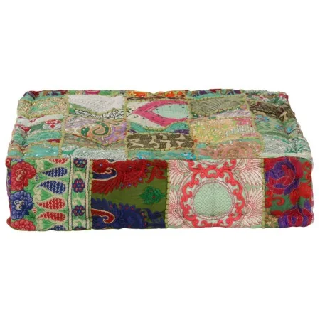 Puf cuadrado pachtwork algodón hecho a mano 50x50x12 cm verde de , Otomanas - Ref: Foro24-246576, Precio: 47,15 €, Descuento: %