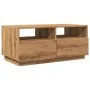 Mesa de centro con luces LED roble artesanal 90x49x40 cm de , Mesas de centro - Ref: Foro24-857711, Precio: 120,92 €, Descuen...