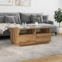 Mesa de centro con luces LED roble artesanal 90x49x40 cm de , Mesas de centro - Ref: Foro24-857711, Precio: 120,92 €, Descuen...