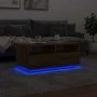 Mesa de centro con luces LED roble artesanal 90x49x40 cm de , Mesas de centro - Ref: Foro24-857711, Precio: 120,92 €, Descuen...