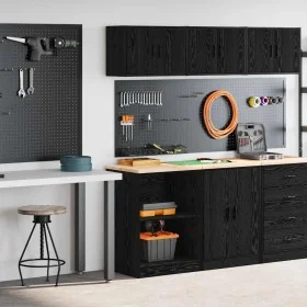 Armarios 2 uds para garaje madera de ingeniería negro de , Armarios industriales - Ref: Foro24-3328279, Precio: 114,26 €, Des...