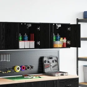 Armarios de pared 2 uds para garaje madera de ingeniería negro de , Armarios industriales - Ref: Foro24-860646, Precio: 98,76...