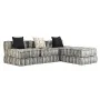 Puf modular de 3 plazas de tela de rayas grises de , Cojines para sillas y sofás - Ref: Foro24-244984, Precio: 709,52 €, Desc...