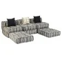 Puf modular de 3 plazas de tela de rayas grises de , Cojines para sillas y sofás - Ref: Foro24-244984, Precio: 709,52 €, Desc...
