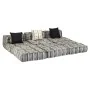 Puf modular de 3 plazas de tela de rayas grises de , Cojines para sillas y sofás - Ref: Foro24-244984, Precio: 709,52 €, Desc...